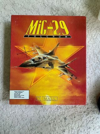 Mig - 29 Fulcrum 3.  5 " Pc Big Box Ibm Complete Domark Computer Game.