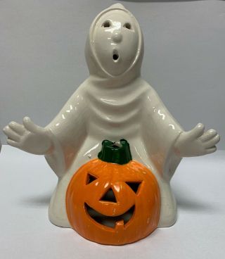 Vintage Halloween Ghost With Pumpkin Jack O 