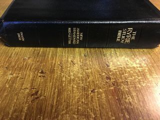 Vintage 1978 Ryrie NASB Study Bible Black Bonded Leather Moody 3
