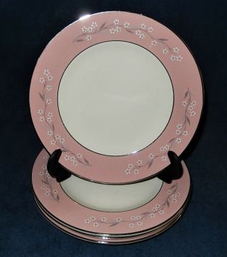 Set Of 4 Vintage Homer Laughlin Pink Melody № Cv62.  2 Tea Bread Plates