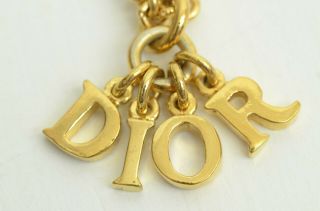 Authentic Dior Vintage Necklace Gold Plated Mini Letter Logo Clasp Christian Cd