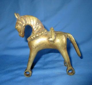 Antique 1850 ' s Rare Old Brass Hand Carved Home Decorative Horse Statue 2