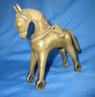 Antique 1850 ' s Rare Old Brass Hand Carved Home Decorative Horse Statue 3