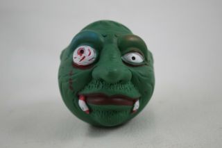 Vintage Rubber Monster Ball - Green Baseball W/ Scary Face - Madballs Knockoff