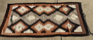 Antique Navajo Wool Rug Blanket Native American Southwest Textile 66 " X 34 "