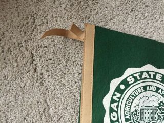 Vintage Michigan State University Football Green and White Pennant 3
