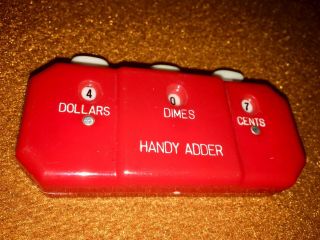 Vintage Handy Adder Hand Held Plastic Money Clicker Counter