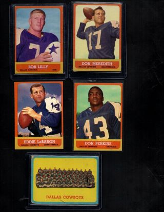 1963 Topps Dallas Cowboys Complete Team Set (ex/exmnt) - Lilly Rookie