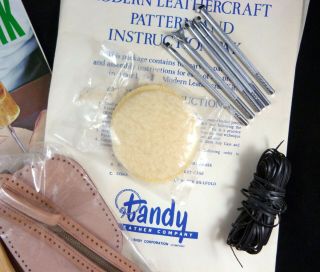 Vintage Tandy Leathercraft Kit Items Supplies Books Patterns Lace Tools 1970s 2