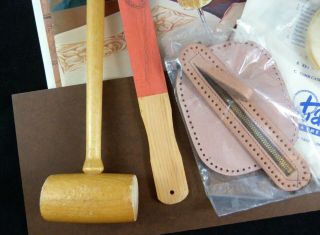 Vintage Tandy Leathercraft Kit Items Supplies Books Patterns Lace Tools 1970s 3