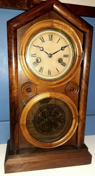 Stunning Antique Daniel Pratt & Sons Figure 8 Mantel Clock 30 - Hour 1860 