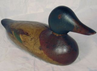 Vintage Antique Duck Decoy Solid Wood 2