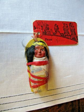 Vintage Postcard Mailer Stamp Souvenir Native American Doll Bully Good? Usa