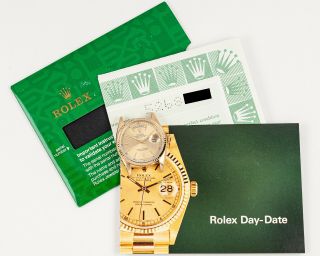 1977 Rolex 18k Gold Ref.  18038 Day - Date W/ Papers Out Of Estate
