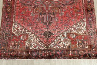 Wool Rug Hand - Knotted Geometric Oriental 9 x 11 Vintage Carpet 3