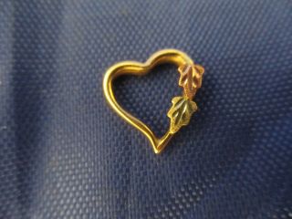 Vintage 10k Black Hills Gold Heart Pendent (marked 10k On The Back)