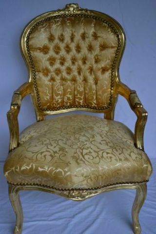 Louis Xv Arm Chair French Style Chair Vintage Furniture Gold