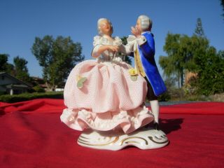 Dresden Lace Figurine Victorian Woman German Germany Vintage Old