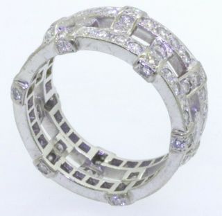 Antique Art Deco Platinum 2.  0CT VS1/F diamond woven eternity band ring size 7.  75 3