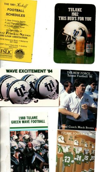 1981 - 2016 Tulane Green Wave College Football Pocket Schedules (28)