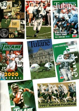 1981 - 2016 Tulane Green Wave College Football Pocket Schedules (28) 2