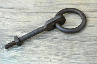 Vtg Horse Iron Tie Hitching Post Ring Handforged Stable Harness Farm Deco 5.  6oz