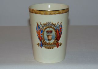 Rare King Edward Viii Coranation 1937 Tumbler Goblet Antique Creampetal Pottery