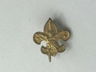 Small Vintage Bsa Boy Scouts Tenderfoot Award Pin Fleur De Lis Eagle A7
