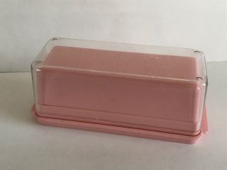 Vintage Pink Plastic Butter Dish With Lid