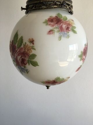 Vintage Victorian Style Hand Painted Ceiling Globe Light Fixture