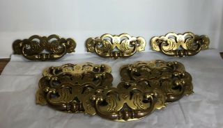 10 Vintage Brass Decorative Drawer Handles/pulls 4 1/4 " Center Kbc 2