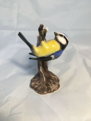 Vintage Goebel Blue Titmouse Hanging Bird Porcelain Figurine Cv - 64 W.  Germany