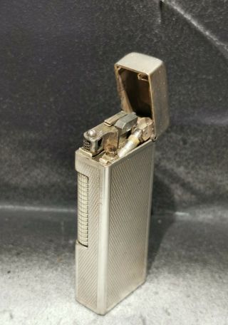Vintage Silver Plated Dunhill Rollalite Petrol Lighter