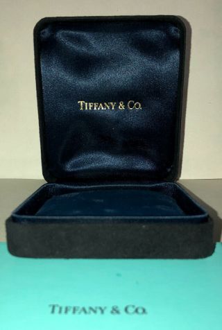 TIFFANY Jewelry Box Black Suede,  Blue Box,  Bracelet Bangle Cuff Watch Vintage 2