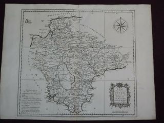 1765 A Map Of The County Of Devon By Benjamin Donn & Jefferys Plymouth Exeter
