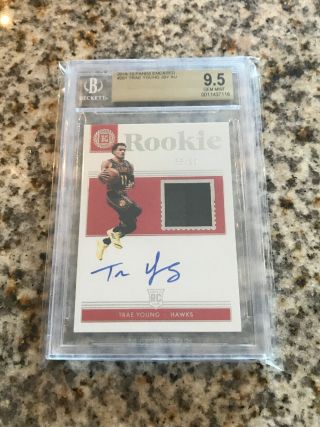 2018 - 19 Panini Encased Trae Young Rc Auto Jersey /99 Bgs 9.  5 10
