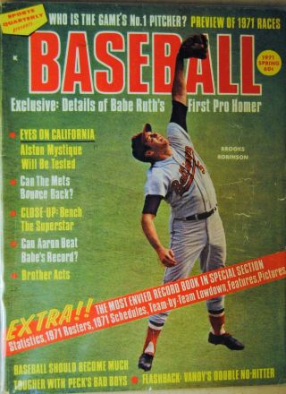 1971 Sports Quarterly Baseball - Baltimore Orioles Brooks Robinson
