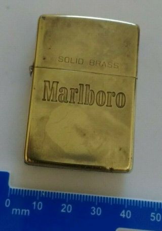 Zippo Lighter Marlboro Solid Brass Usa