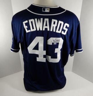 2015 San Diego Padres Jon Edwards 43 Game Issued Navy Jersey Jb665455