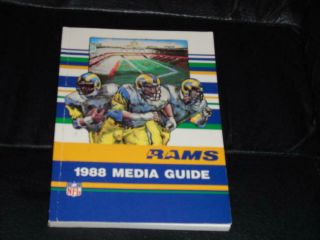 1988 Los Angeles Rams Nfl Football Media Guide Program Ex Plus
