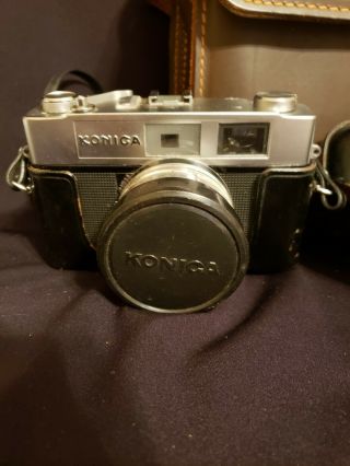 Vintage Konica Auto S2 35mm Film Camera With Hexanon 45mm F/1.  8 and Leather Case 2