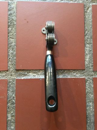 Vintage Ecko Usa Knife Sharpener,  Pull Through,  Black Plastic Handle,  Chromium