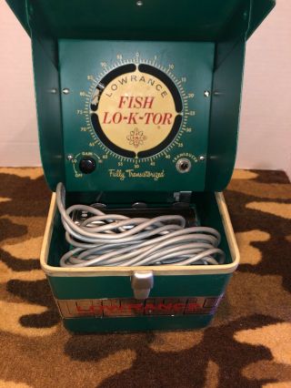 Vintage Lowrance Fish Finder Locator Lo - K - Tor Lfp - 300 (green Box) Fish Flasher