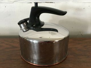 Vintage Revere Ware Copper Bottom Whistling Tea Pot Teapot Kettle 1 Qt