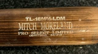 2019 Mitch Moreland Game Tucci TL - 18MM Model Bat Boston Red Sox 2