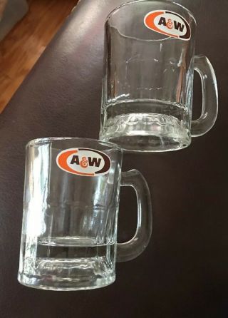 Vintage A&w Root Beer Mini Mug Shot Glasses 3.  25 "