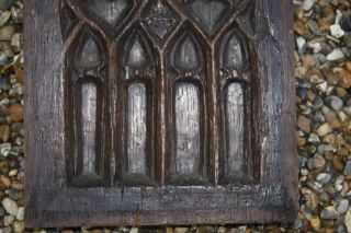 CLASSIC 16th Century CARVED OAK GOTHIC TRACERY PANEL,  French Medieval Carving 2