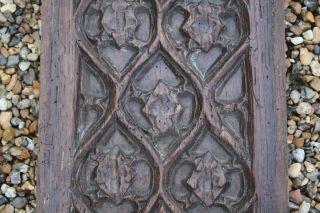 CLASSIC 16th Century CARVED OAK GOTHIC TRACERY PANEL,  French Medieval Carving 3