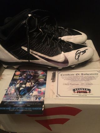 Browns Odell Beckham Jr Signed Autograph Game Worn Cleats Steiner Nike