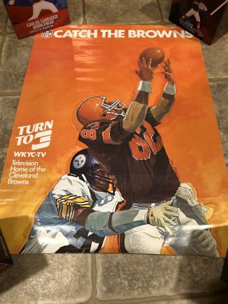 Vintage Rare Ozzie Some Cleveland Browns Wkyc - Tv Channel 3 Poster Dawg Pound
